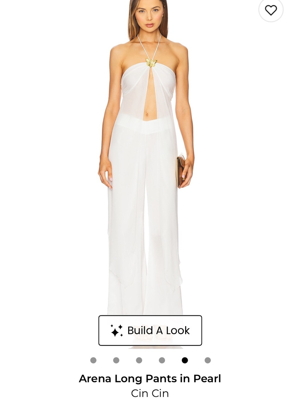 Cin Cin Pearl White Strapless Wide-Leg Jumpsuit NWT